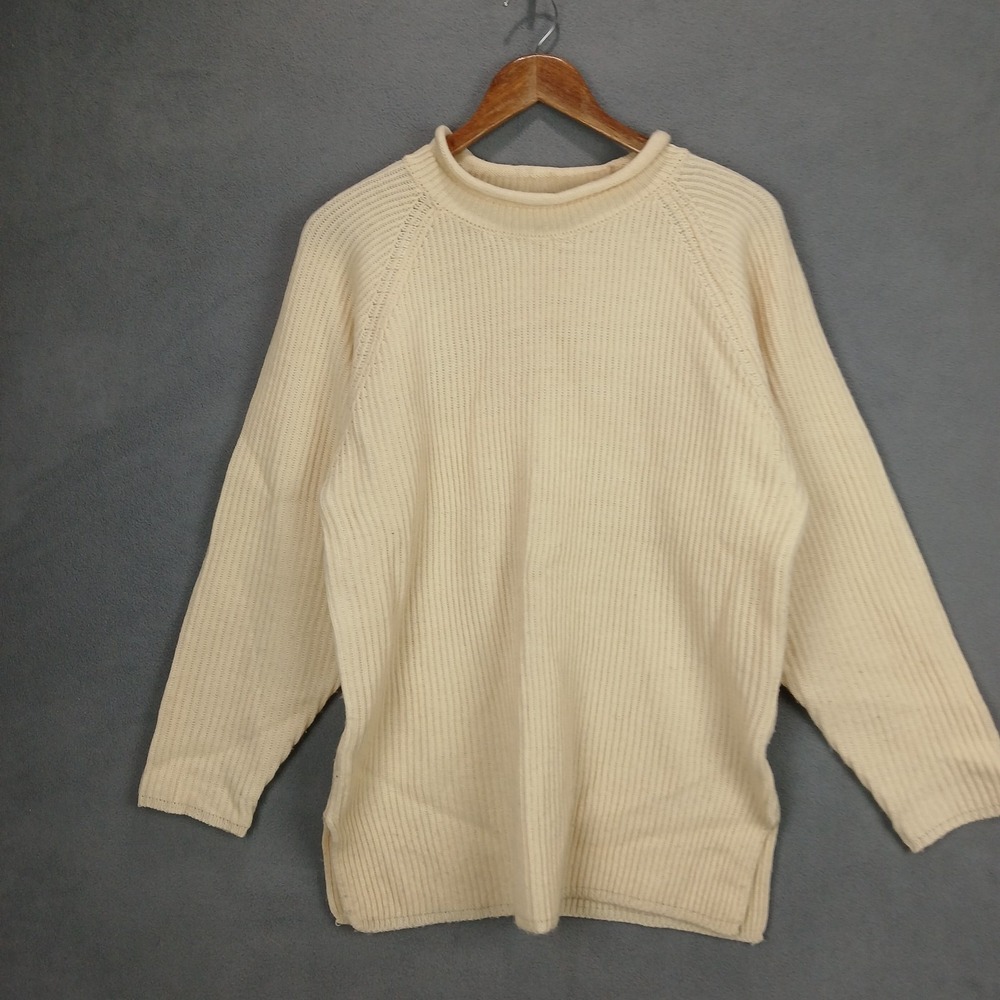 Carolyn Taylor Sweater Womens Small Yellow Chunky Knit Side Slit Raglan Sleeve